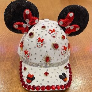 Sparkling Disney Cap with Red Bows